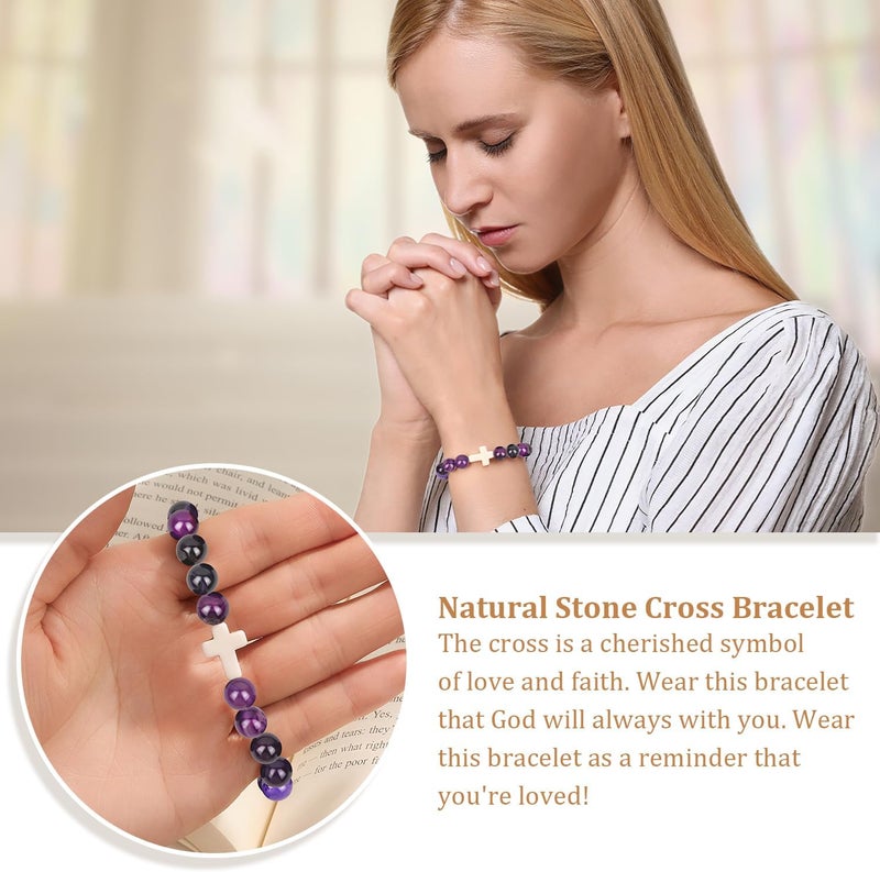 Paderast Christian Christmas Gifts for Women, Religious Cross Bracelet Gifts for Women/Daughter/Friend/Sister/Grandma/Granddaughter/Godmother/Her, Inspirational Birthday Faith Based Jewelry Stocking Stuffers Gifts - Image 3